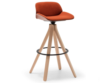 NUEZ BQ2779-BQ2780 - Swivel high stool with back by Andreu World - view 2